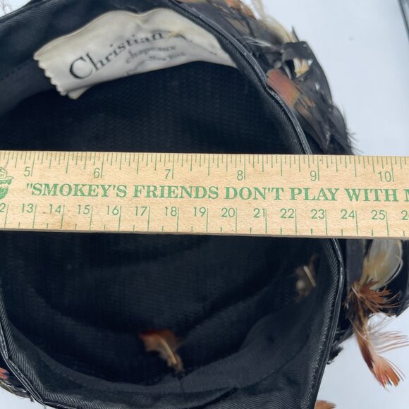 🎩 Vintage Christian Dior Feathered Hat – Paris-New York Label - Picture 11 of 12